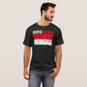 Indonesische Flagge Vintager T - Shirt (Vorne ganz)