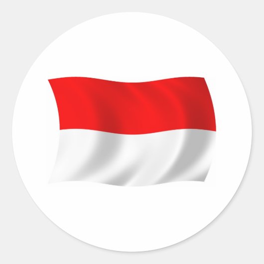 Indonesische Flaggenmarke Runder Aufkleber (Vorderseite)