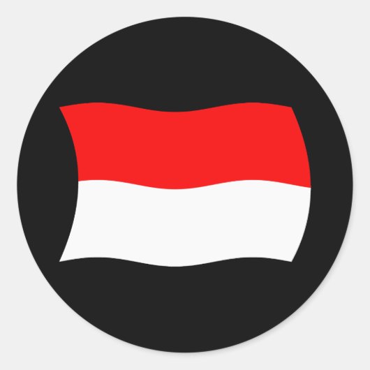 Indonesische Flaggenmarke Runder Aufkleber (Vorderseite)