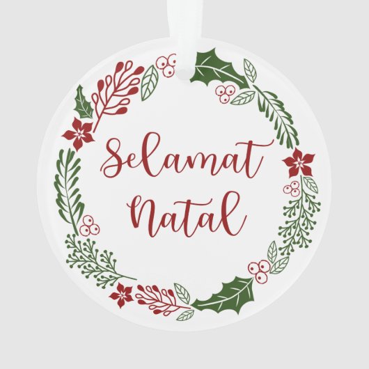 Indonesische Frohe Weihnachtsfeier, Selamat Natal Ornament (Rückseite)