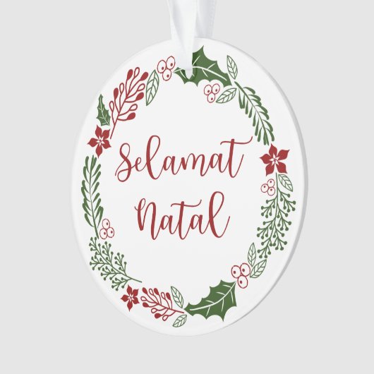 Indonesische Frohe Weihnachtsfeier, Selamat Natal Ornament (Vorderseite)