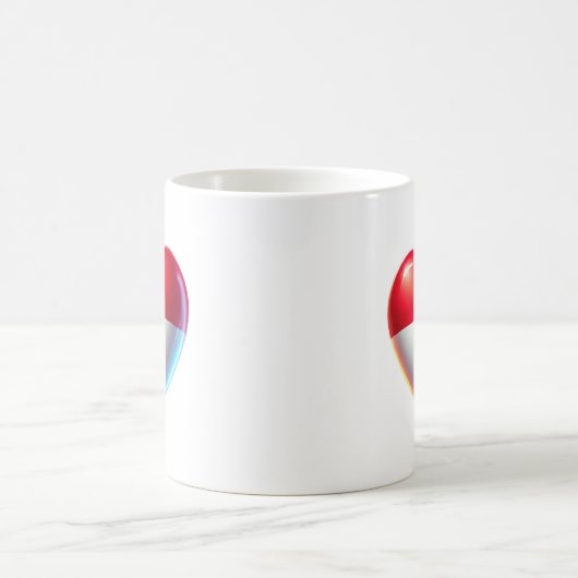 Indonesische Herz-Flag Tee Kaffee Tasse (Mittel)
