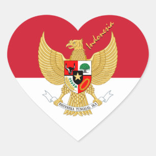Indonesische Herzsticker, Patriotische indonesisch Herz-Aufkleber