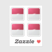 Indonesische Hochglanzflagge Aufkleber (Blatt)