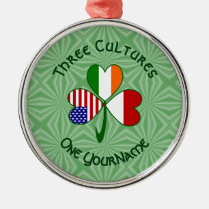 Indonesische Irische Amerikanische Flagge Shamrock Ornament Aus Metall