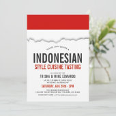 indonesische Küche | Party Flag Weißer Einladung (Stehend Vorderseite)