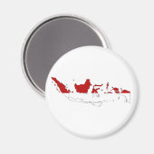 Indonesische Länderflaggengestaltung Silhouette Magnet (Vorderseite/Rückseite)