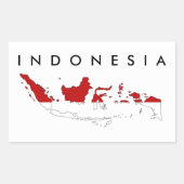 Indonesische Länderflaggengestaltung Silhouette Rechteckiger Aufkleber (Vorderseite)