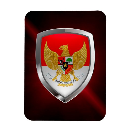 Indonesische Metallische Emblem Magnet (Vertikal)