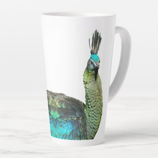 Indonesische Peacock Face Latte-Tasse Milchtasse (Rechte Ecke)