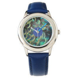 Indonesische Peacock Feathers Pattern Kids Watch Armbanduhr