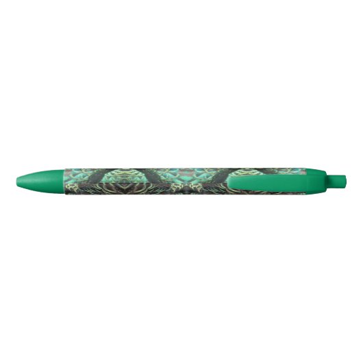 Indonesische Peacock Feathers Pattern Pen Kugelschreiber (Rückseite)