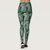 Indonesische Peacock Feathers trocken Muster Leggi Leggings (Rückseite)