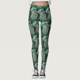 Indonesische Peacock Feathers trocken Muster Leggi Leggings