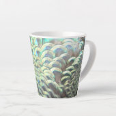 Indonesische Pfauenfeathers Latte-Tasse Milchtasse (Rechte Ecke)