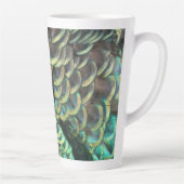 Indonesische Pfauenfeathers Pattern Latte-Tasse Milchtasse (Rechts)