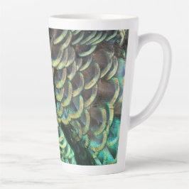 Indonesische Pfauenfeathers Pattern Latte-Tasse Milchtasse