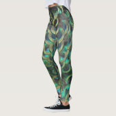 Indonesische Pfauenfedern-Muster leert Leggings (Links)