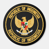 Indonesische RundEmblem Magnet (Vorne)