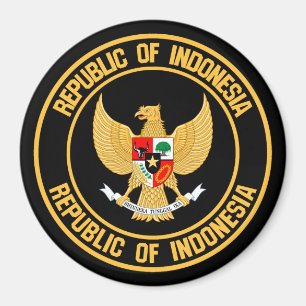 Indonesische RundEmblem Magnet