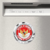 Indonesische RundEmblem Magnet (In Situ (Geschirrspüler))
