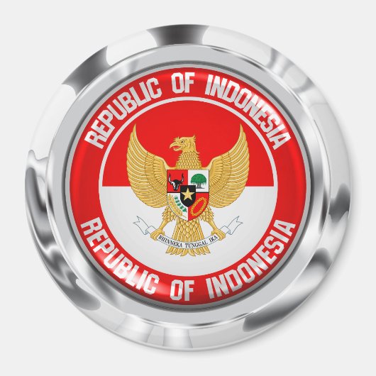 Indonesische RundEmblem Magnet (Vorne)