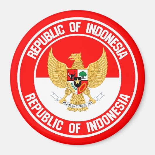 Indonesische RundEmblem Magnet (Vorne)