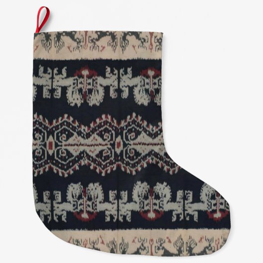 Indonesische Stammes- Ikat TextilWeavings Großer Weihnachtsstrumpf (Vorderseite)