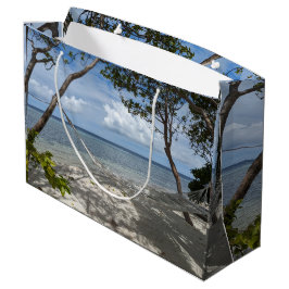Indonesische Strandlandschaftsfoto-Tissue-Papier Große Geschenktüte