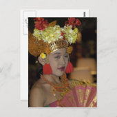 indonesische Tänzerin Postkarte (Vorne/Hinten)