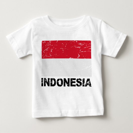 Indonesische Vintage Flagge Baby T-shirt (Vorderseite)