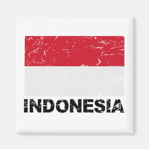 Indonesische Vintage-Flagge Magnet
