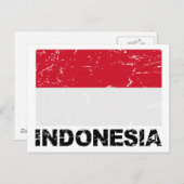 Indonesische Vintage Flagge Postkarte (Vorne/Hinten)