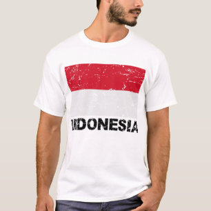 Indonesische Vintage-Flagge T-Shirt