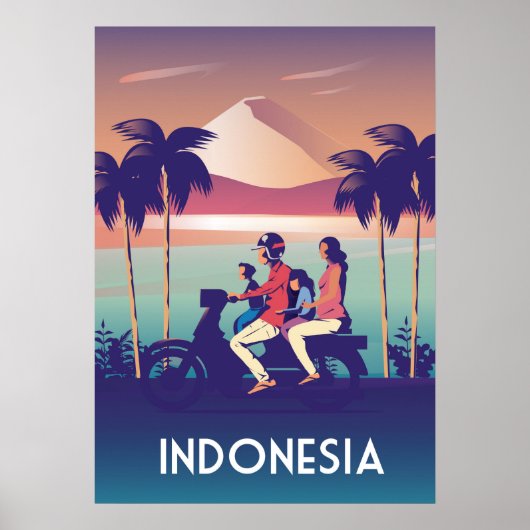 Indonesische Vintage-Reiseplakat Poster (Vorne)