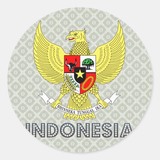 indonesische Wappen Runder Aufkleber (Vorderseite)