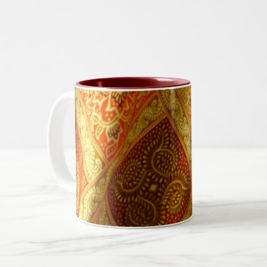 Indonesischer Batik Zweifarbige Tasse (Vorderseite Links)