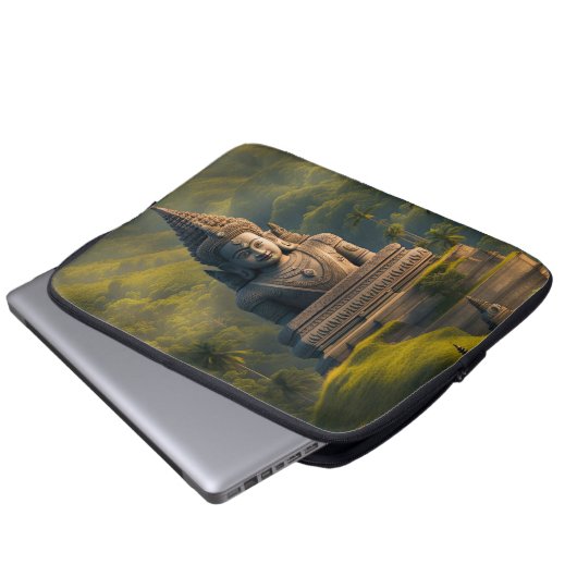 Indonesischer Bergbuddha Laptopschutzhülle (Vorne Knopf)
