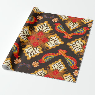 Indonesisches Batik-Motiv mit sehr markantem flo Geschenkpapier