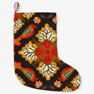 Indonesisches Batik-Motiv mit sehr markantem flo Kleiner Weihnachtsstrumpf
