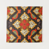 Indonesisches Batik-Motiv mit sehr markantem flo Wandteppich (Vorderseite (Horizontal))