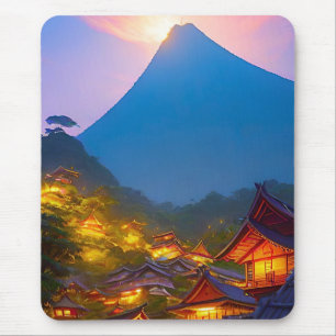 Indonesisches Dorf Sonnenuntergang Mousepad