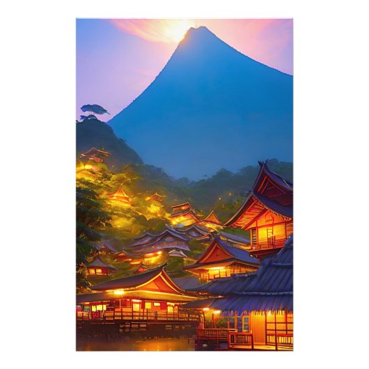 Indonesisches Dorf Sunset Fotodruck (Vorne)