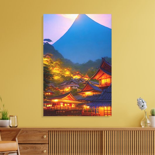 Indonesisches Dorf Sunset Leinwanddruck (Insitu (Wohnzimmer))