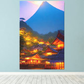 Indonesisches Dorf Sunset Leinwanddruck (Insitu (Holzboden))