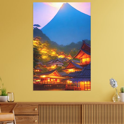 Indonesisches Dorf Sunset Leinwanddruck (Insitu (Wohnzimmer))