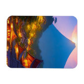 Indonesisches Dorf Sunset Magnet (Horizontal)