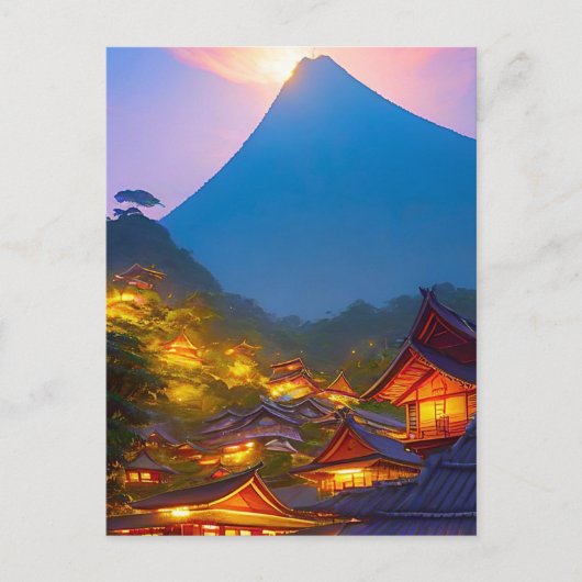 Indonesisches Dorf Sunset Postkarte (Vorderseite)
