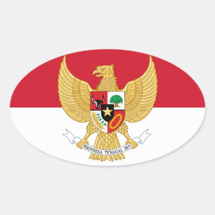 indonesisches Emblem Ovaler Aufkleber
