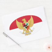 indonesisches Emblem Ovaler Aufkleber (Umschlag)